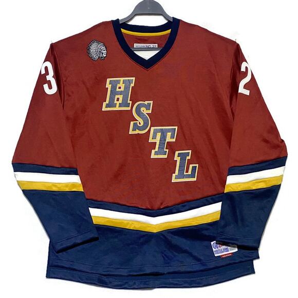 Indian Chief #32 Hustle Gang Hockey Jersey Men's Size XL Block by Block - Picture 1 of 7